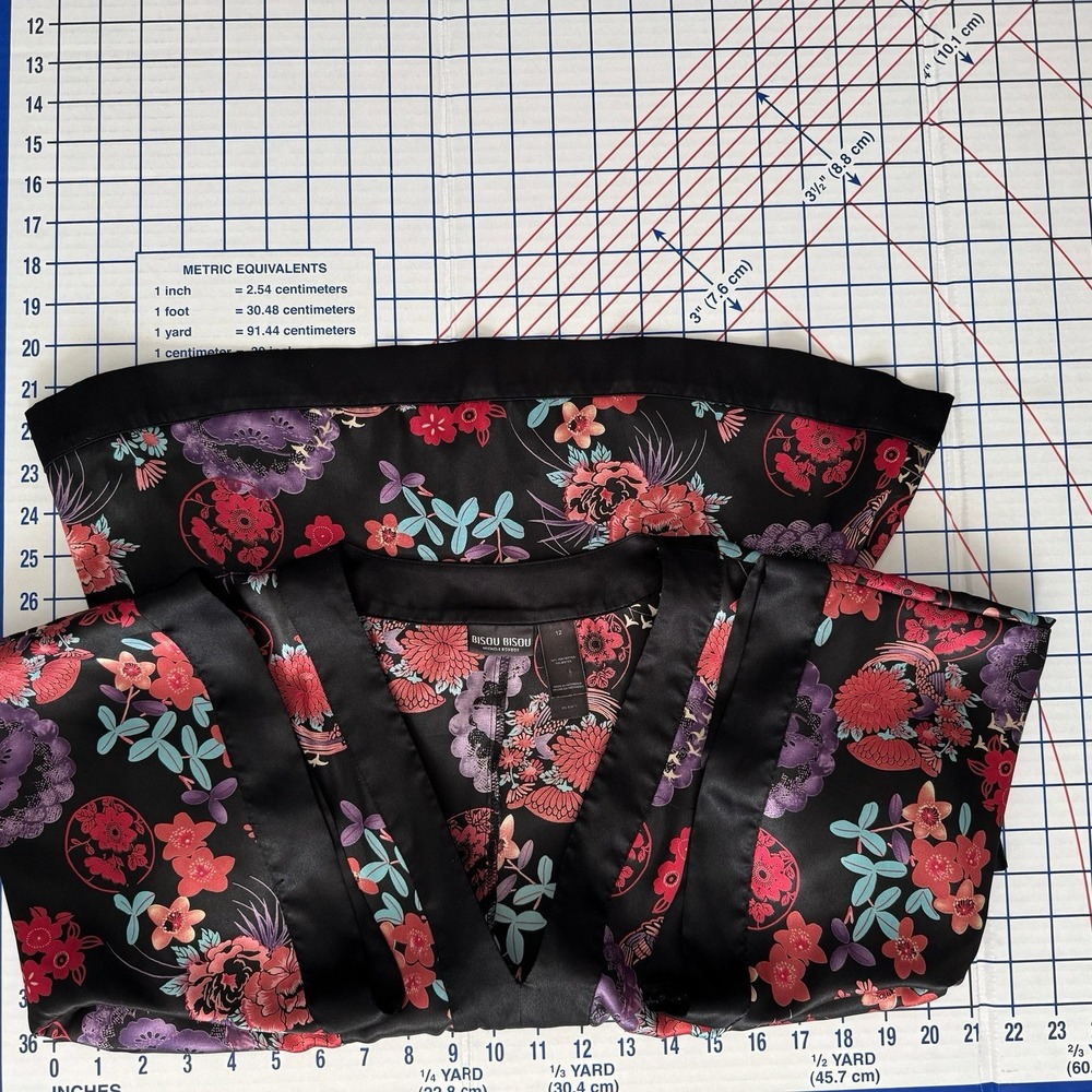 Bisou Bisou Vintage 90s Y2k Babydoll Foral Asian Inspired Top 12 Rachel Monica - Picture 9 of 10